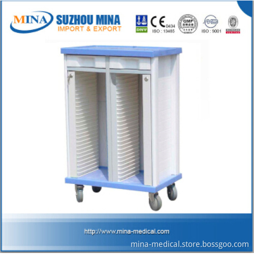 Movable ABS Plastic Medical Patient Record Trolley, Record Cart (MINA-MTC02)